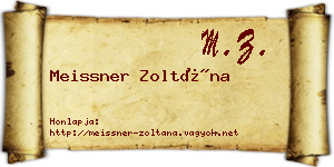 Meissner Zoltána névjegykártya